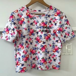 Parts + Labor Amant Rebelle Floral Print Short Sleeve